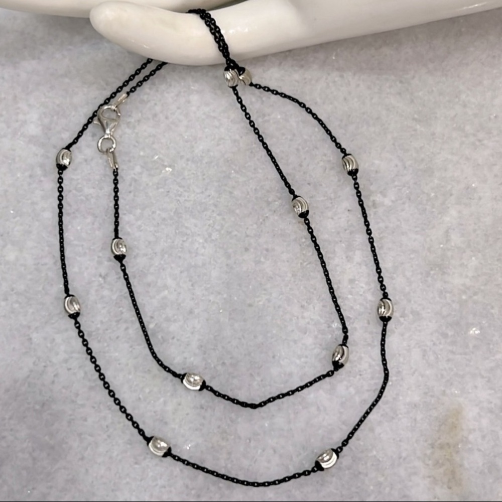 Black Rhodium Sterling Silver 20” Bead Chain